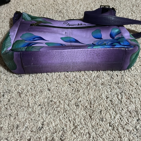 Anuschka Medium Shoulder Hobo - Precious Peony Eggplant - Picture 11 of 12